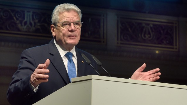 Bundespräsident Joachim Gauck bei seiner Rede in Berlin. (Foto: Eva Luise und Horst Köhler Stiftung)