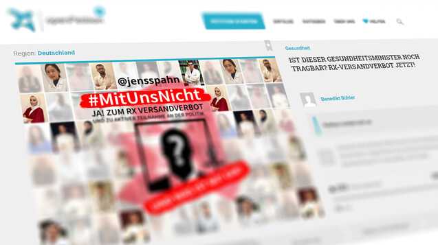Studierende pro Rx-Versandverbot machen in den sozialen Netzwerken mobil. ( j / Screenshot: openpetition.de | Bild: Bühler)