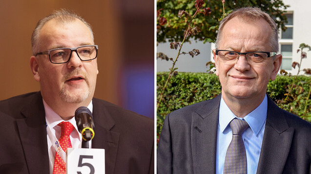 Brandenburgs Kammerpräsident Jens Dobbert und AVB-Vorsitzender Olaf Behrendt (Foto: Schelbert | AVB)