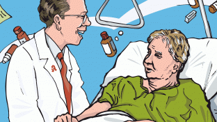 Eine Parkinson-Patientin mit Sturzneigung