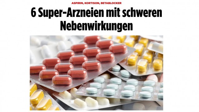 In der Bild-Zeitung werden „Super-Arzneien“ bewertet. (Foto: Screenshot DAZ)