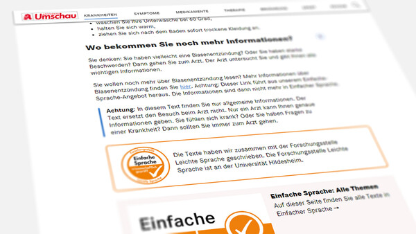 Umschau: Gesundheitsinfos jetzt auch in „Einfacher Sprache"