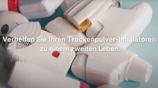 Auch im deutschsprachigen Raum findet man ein Beispiel für ein Inhalator-Recycling-Programm. (c / Foto: Screenshot / Terracycle / Novartis)